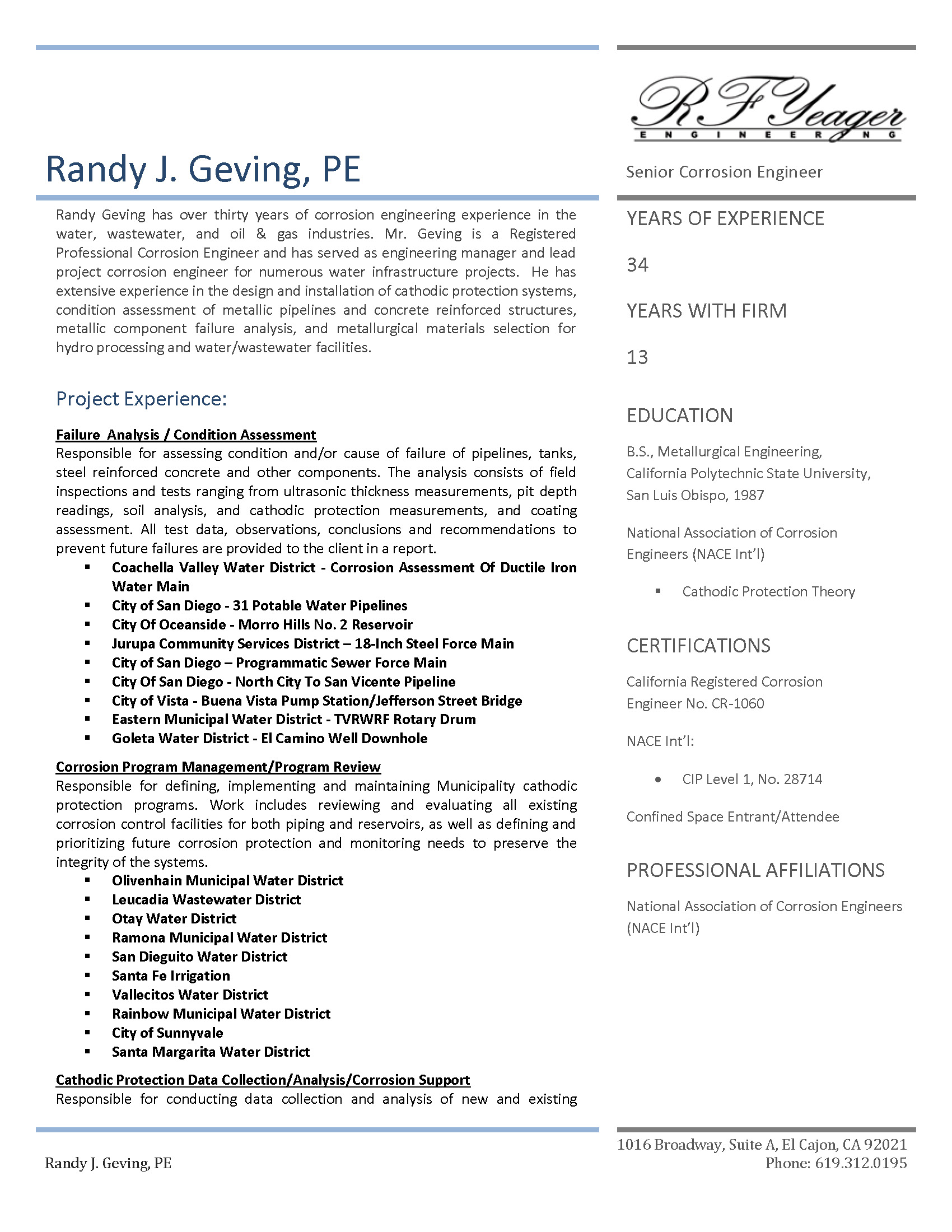 RJ Geving Resume