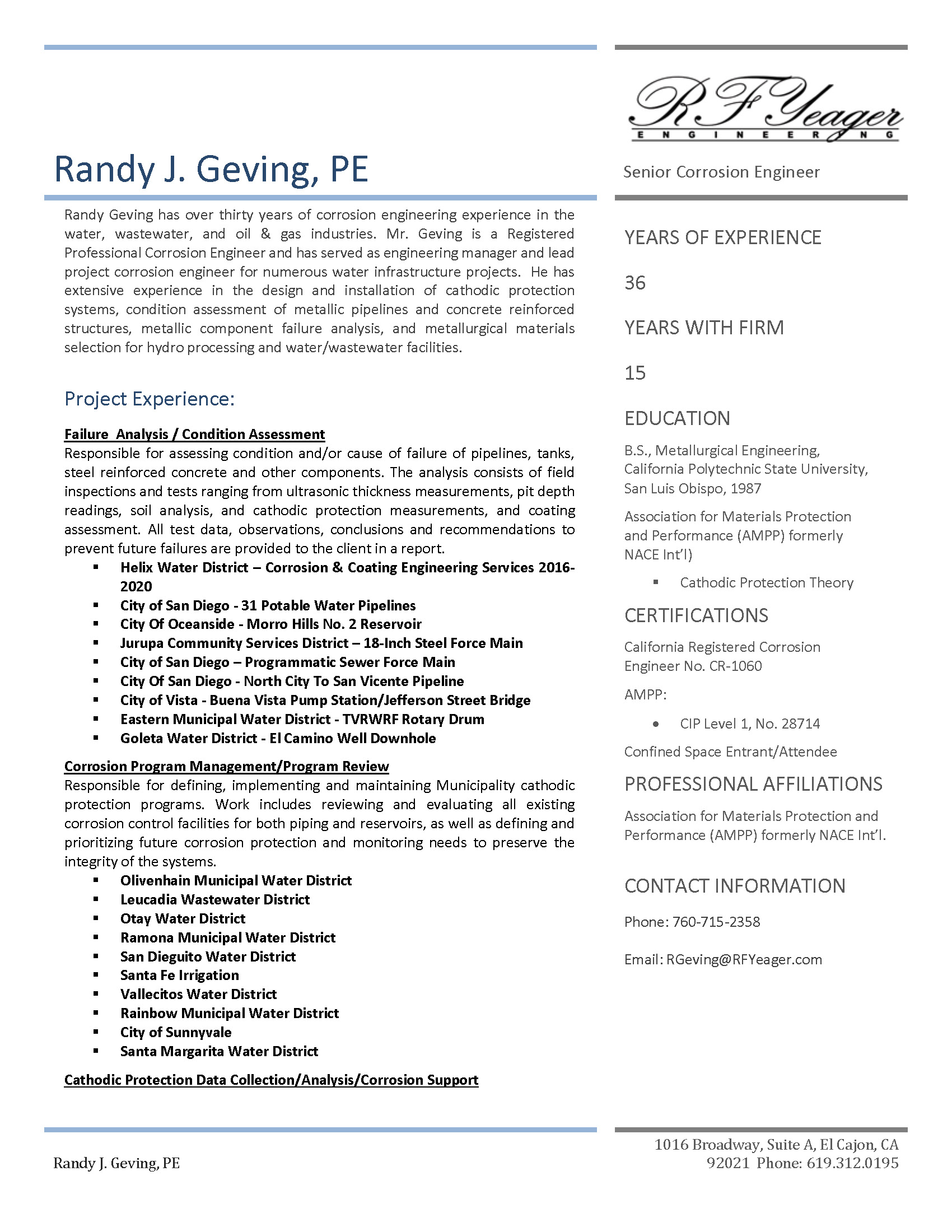 RJ Geving Resume